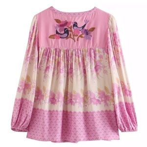 LAST ONE SALE Beautiful pink peasant blouse